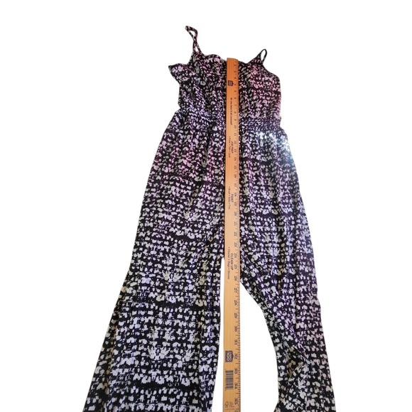 Xhilaration Jumpsuit Romper Wide Leg Spaghetti Straps Size Large Pebble Design - Picture 10 of 12